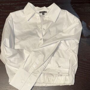 Dynamite White Collared Blouse